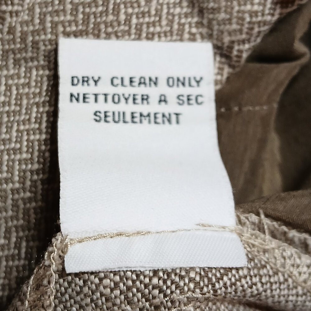 CALVIN KLEIN Tan Herringbone Linen Blend Dress Pants EUC - Picture 13 of 16